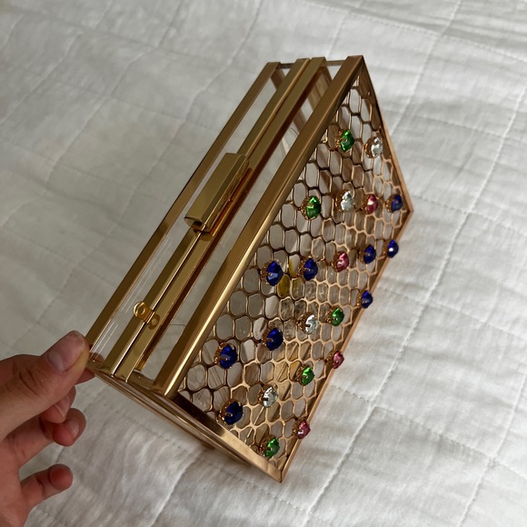 Gold clutch with gems - Picture 4 of 9